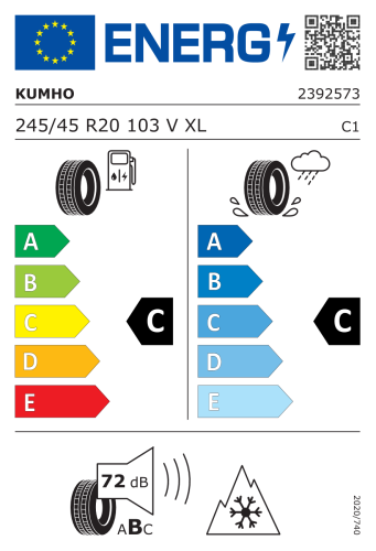 Автомобильные шины Kumho WinterCraft WP72 245/45 R20 103V