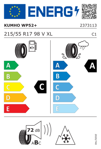 Автомобильные шины Kumho Wintercraft WP52+ 215/55R17 98V