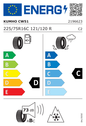 Автомобильные шины Kumho Winter PorTran CW51 225/75R16C 121/120R