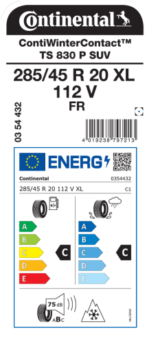 Автомобильные шины Continental ContiWinterContact TS 830 P SUV 285/45R20 112V