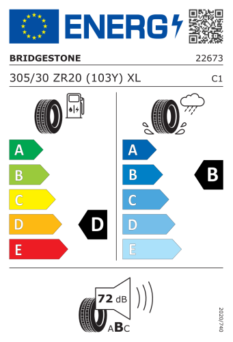 Автомобильные шины Bridgestone Potenza Sport 305/30R20 103Y