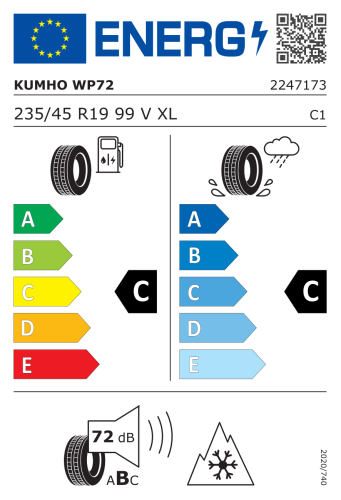 Автомобильные шины Kumho WinterCraft WP72 235/45 R19 99V