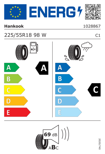 Автомобильные шины Hankook Ventus S1 evo3 EV K127E 225/55 R18 98W