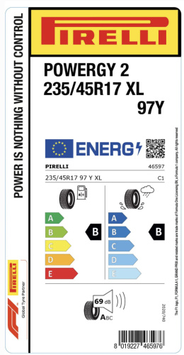Автомобильные шины Pirelli Powergy 2  235/45R17 97Y
