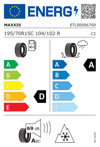 Автомобильные шины Maxxis Vansmart AL2 195/70R15C 104/102R