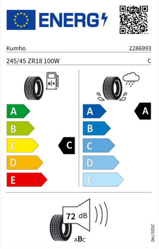 Автомобильные шины Kumho Ecsta HS52 245/45 R18 100W