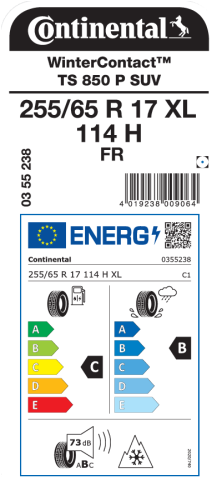 Автомобильные шины Continental WinterContact TS 850 P 255/65R17 114H