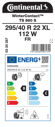 Автомобильные шины Continental WinterContact TS 860 S 295/40R22 112W XL