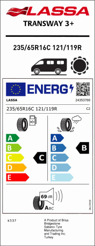 Автомобильные шины Lassa Transway 3+  235/65R16C 121/119R