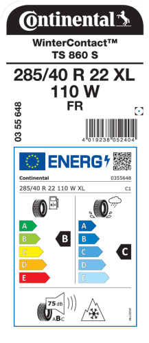 Автомобильные шины Continental WinterContact TS 860 S 285/40R22 110W