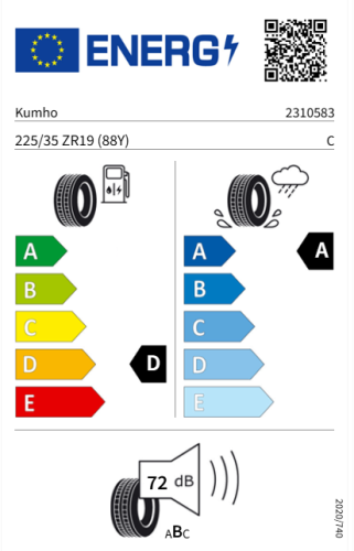 Автомобильные шины Kumho Ecsta Sport S PS72 225/35R19 88Y 