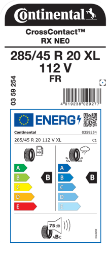 Автомобильные шины Continental CrossContact RX 285/45R20 112V