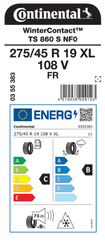 Автомобильные шины Continental WinterContact TS 860 S 275/45R19 108V XL