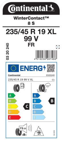 Автомобильные шины Continental WinterContact 8S 235/45R19 99V XL